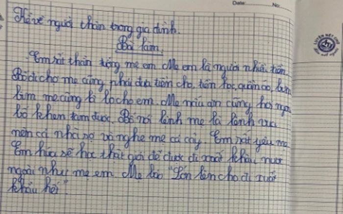 Bài văn tả mẹ của học sinh khiến dân mạng phải thốt lên: 'Đích thị nóc nhà là đây rồi'