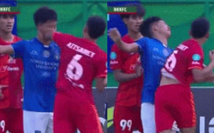 Cầu thủ Thái Lan thi triển đòn chỏ Muay Thái khiến đối thủ khâu 24 mũi, ai xem cũng sốc