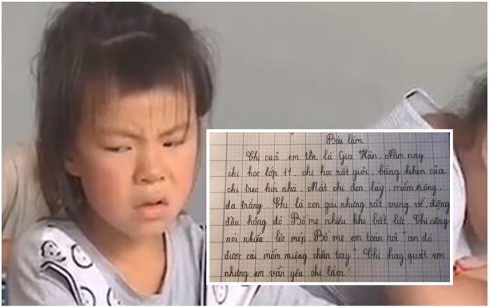 Bé gái làm văn 'bóc phốt' loạt tật xấu của chị gái, câu kết còn tỏ rõ sự 'lươn lẹo' khiến CĐM cười ngất