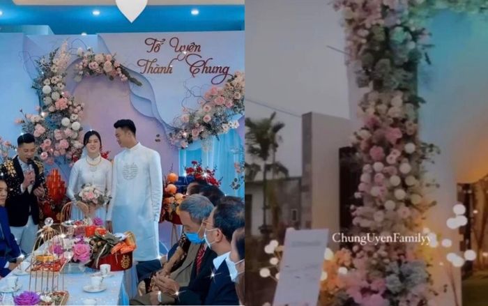 Hé lộ khung cảnh 'đậm chất thơ' tại lễ ăn hỏi của cầu thủ Thành Chung và bạn gái