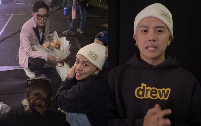 Duy Khánh 'đột nhập' hậu trường Cùng hát lên nào, đến ủng hộ em trai đa tài không kém