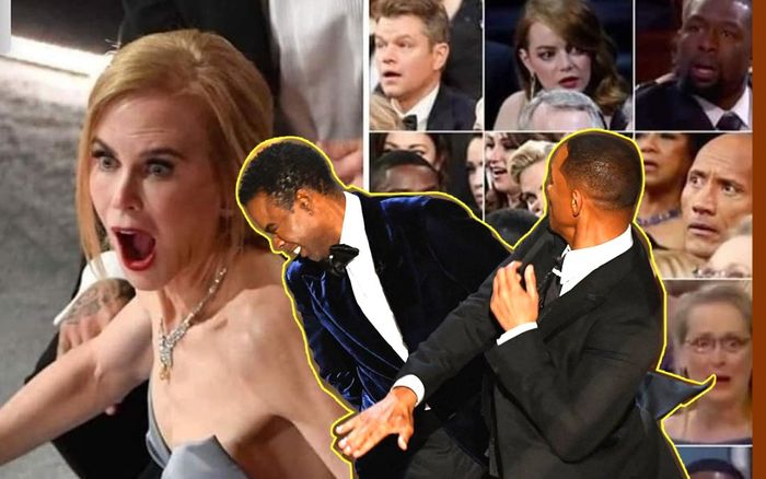 Oscar 2022: Nicole Kidman và dàn khách mời hốt hoảng trước màn 'choảng' nhau của Will Smith và Chris Rock