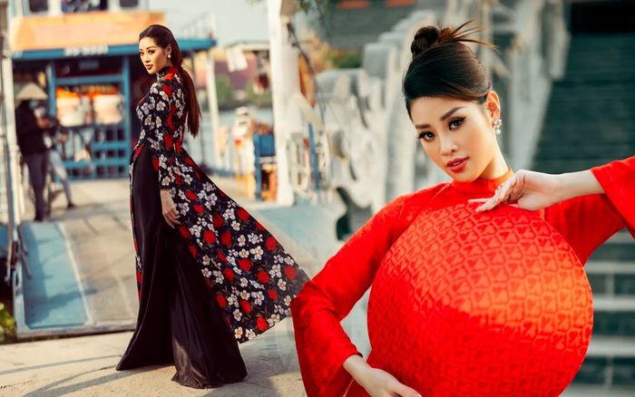 Khánh Vân đẹp lịm tim với áo dài hoàng hôn, visual xứng tầm đương kim Hoa hậu Hoàn vũ Việt Nam
