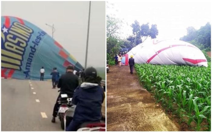 Khinh khí cầu ở Tuyên Quang hạ cánh giữa quốc lộ và ruộng ngô: Ban tổ chức nói gì?