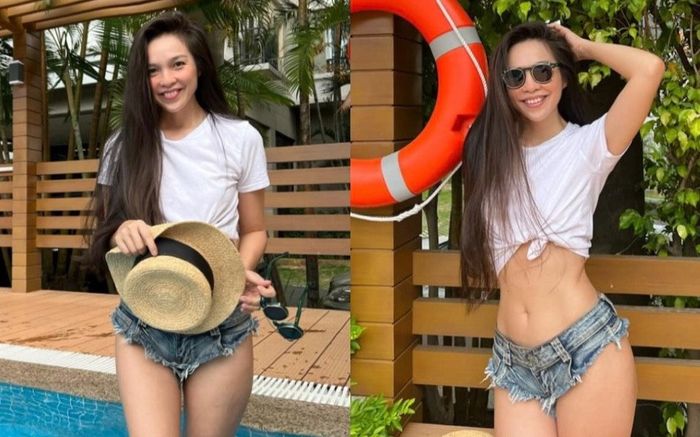 Hiền Thục mặc quần jeans bé tẹo như quần lót nhưng vòng eo săn chắc tuổi 40 mới đáng nói