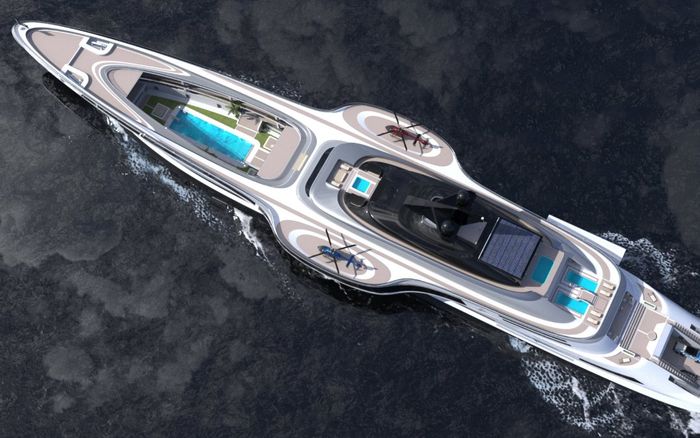 Bên trong siêu du thuyền 'trong mơ' rộng nhất thế giới: 2 sân đỗ trực thăng, 5 boong và garage đỗ 6 xe