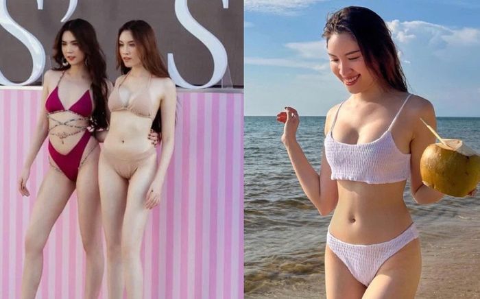 Nàng MC chân dài 1m1 sexy cỡ nào mà 'dám' đọ body với nữ hoàng nội y Ngọc Trinh?