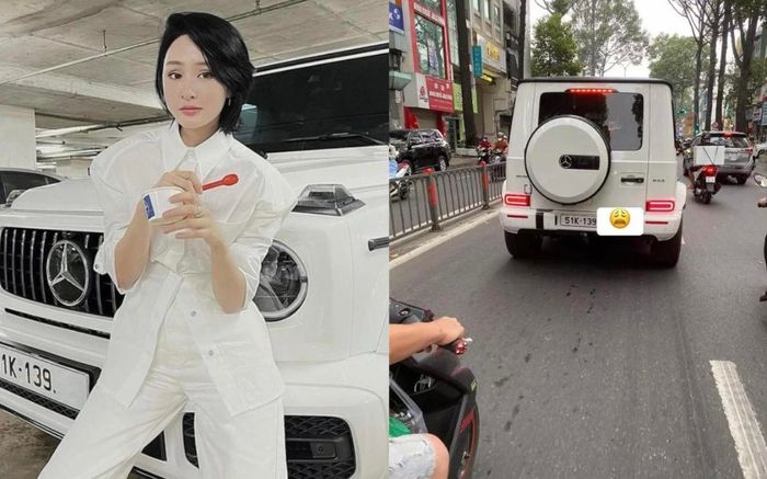 Netizen bắt gặp Hiền Hồ ngồi chễm chệ trên G63 đi dạo phố sau bài đăng xin lỗi bê bối đời tư