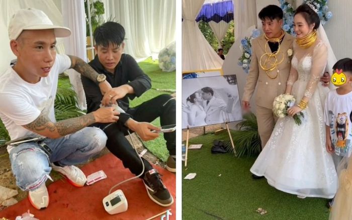 Clip: Cô dâu chú rể đeo vàng trĩu cổ trĩu tay đến mức tụt huyết áp khiến dân mạng trầm trồ