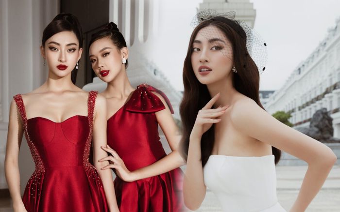 Lương Thùy Linh bỗng nhỏ bé khi đứng cạnh thí sinh hoa hậu 'khổng lồ' cao 1m85