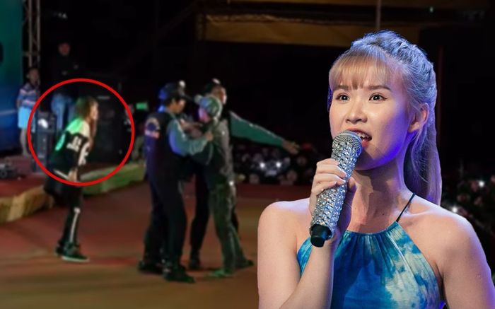Khởi My đang hát ở hội chợ thì gặp phải fan cuồng lao lên sân khấu, phản ứng lúc đó ra sao?