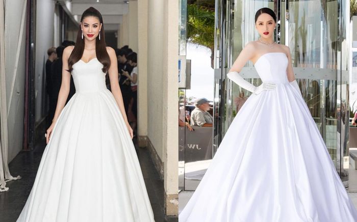 Góc hoa hậu đụng hàng: Cùng diện đầm trắng, Hương Giang ở Cannes khó đọ lại 'hoa hậu quốc dân' Phạm Hương