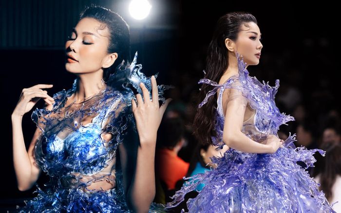 'Đệ nhất vedette' Thanh Hằng tạo cơn địa chấn thời trang với chiếc váy 10 kg bằng nhựa vụn tái chế