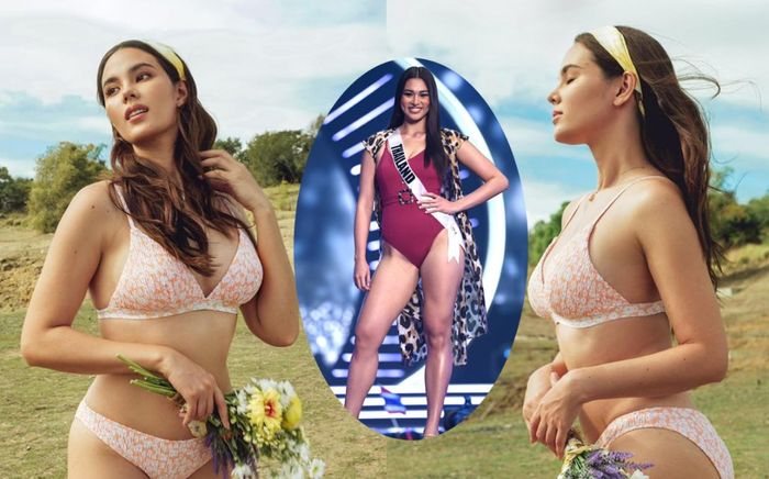 Catriona Gray khoe cơ thể phì nhiêu, fan réo gọi: 'Chị song sinh của Hoa hậu Hoàn vũ Thái Lan chăng?'