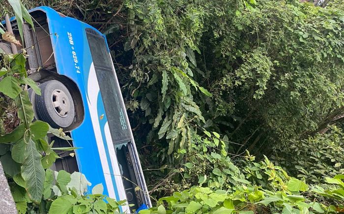 Chở khách đi khu du lịch Tam Đảo, xe khách mất lái lao xuống vực