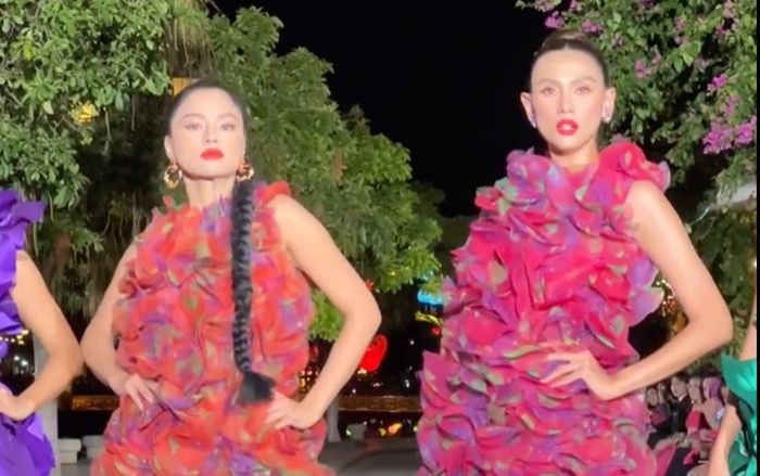 Võ Hoàng Yến, Minh Tú bất ngờ bị Vũ Thu Phương giật spotlight với dáng đi 'mổ cò tay bay'