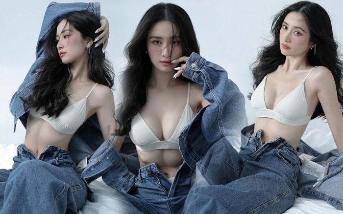 Jun Vũ đăng bộ ảnh 'hở trên kín dưới', khoe vòng 1 căng tràn mừng tuổi mới