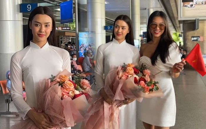 Hoa hậu Hoàn vũ Thái Lan 2022 sang Việt Nam, chiếm spotlight với tà áo dài trắng nền nã