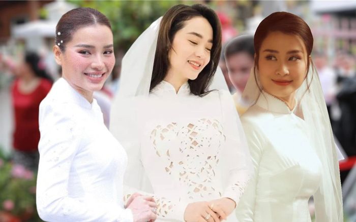 Những mỹ nhân Việt chọn áo dài trắng trong lễ cưới: Minh Hằng nổi bật, Đông Nhi 'sang chảnh'