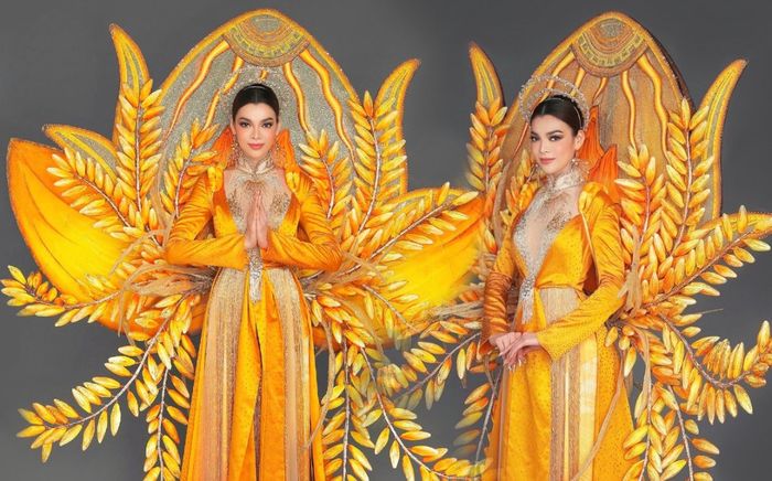 Cận cảnh quốc phục của Trân Đài tại MIQ 2022: Cánh đồng lúa đẹp nhất Việt Nam sẽ tỏa sáng trên đất Thái?
