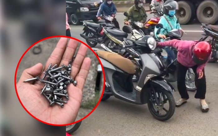 Clip: Hàng loạt xe máy, ôtô dừng quốc lộ do cán phải 'ma trận đinh'