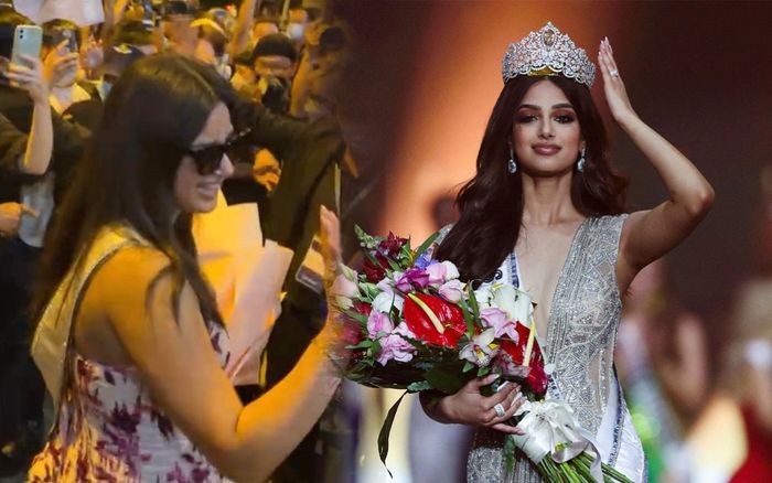 HOT: Đương kim Hoa hậu Hoàn vũ Harnaaz Sandhu có mặt tại Việt Nam, biển người 'hú hét' chật kín sân bay