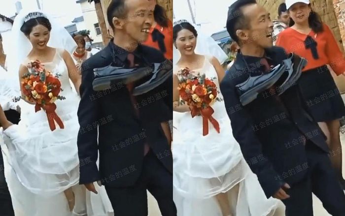 Chú rể đi 'cà nhắc' cưới được cô dâu xinh đẹp, đeo giày da lên tận cổ nhưng phong thái mới gây kinh ngạc