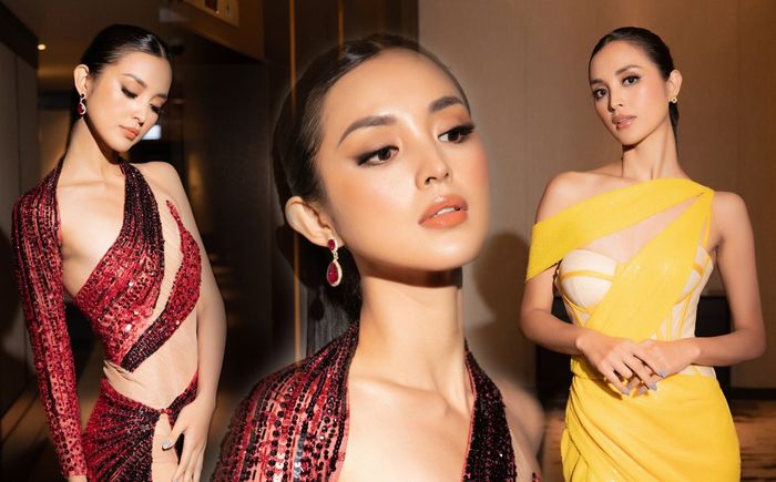 Hai bộ váy cắt xẻ táo bạo không làm lu mờ thần thái Hoa hậu Siêu quốc gia người Philippines trên đất Việt