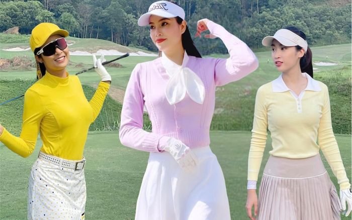 Trang phục chơi golf của các nàng hậu: Phạm Hương sang chảnh, Đỗ Mỹ Linh điệu đà, nữ tính
