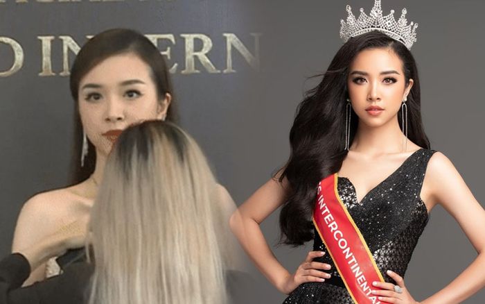 Á hậu Thúy An 'vô tư' chỉnh váy áo giữa ngay giữa thảm đỏ