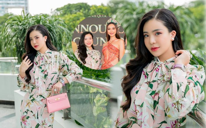 Chị Ông Địa Thu Trang diện cây đồ hiệu, tự tin tạo dáng cùng Hoa hậu Thuỳ Tiên