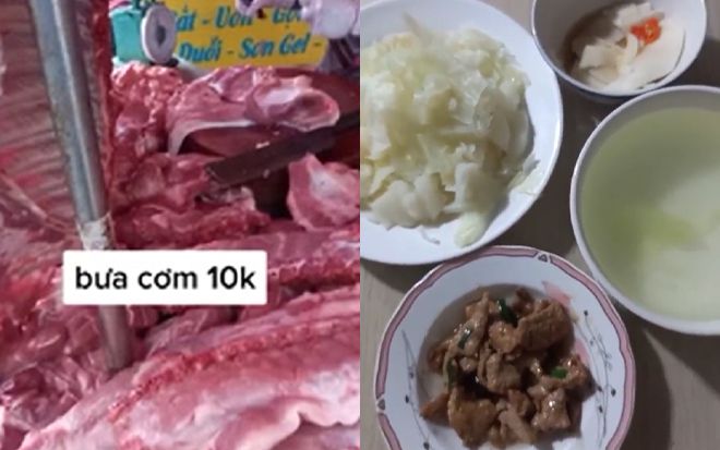 'Gái đảm' khiến dân mạng 'choáng váng' với mâm cơm 10 nghìn đồng cho 4 người ăn