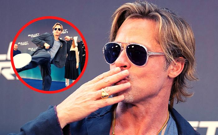 'Người đàn ông hấp dẫn nhất thế giới' - Brad Pitt tung cú đá trứ danh trên thảm đỏ