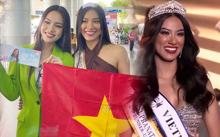 Á hậu quốc tế Kim Duyên chính thức có mặt tại Việt Nam, 'tay bắt mặt mừng' với Ngọc Châu và Thủy Tiên