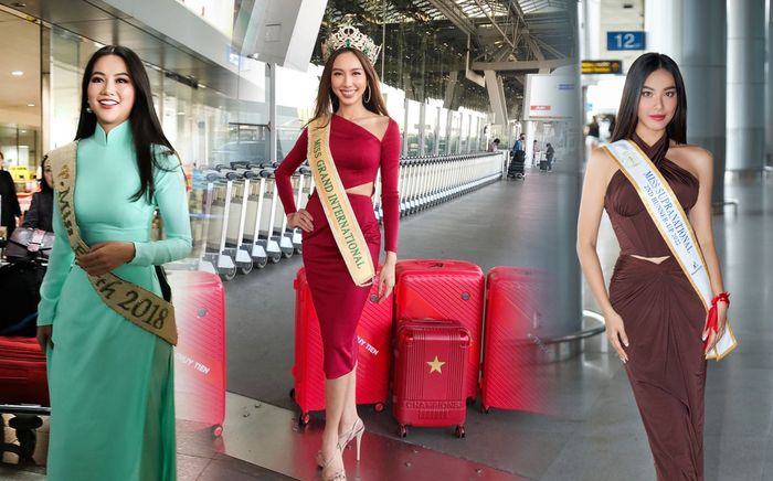 Thời trang sân bay của các nàng hậu khi về nước: Kim Duyên gợi cảm, Phương Khánh nền nã