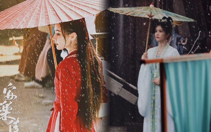 Cầm ô che mưa trên phim trường Ninh An Như Mộng, Bạch Lộc có đủ sức đấu lại Địch Lệ Nhiệt Ba?