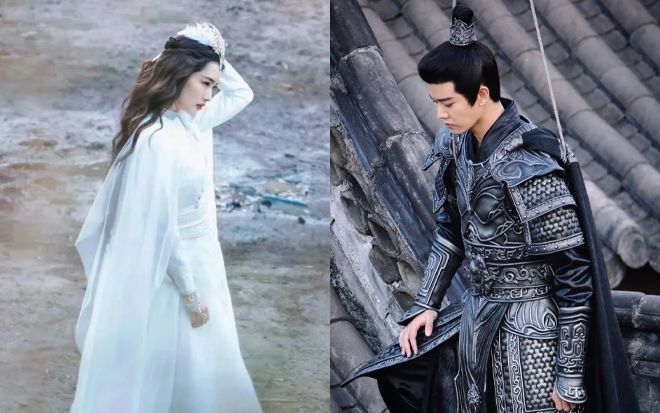 Lý Thấm đẹp mong manh trong tạo hình thần nữ, đối lập với sát thần Nhậm Gia Luân ở hậu trường Thỉnh Quân