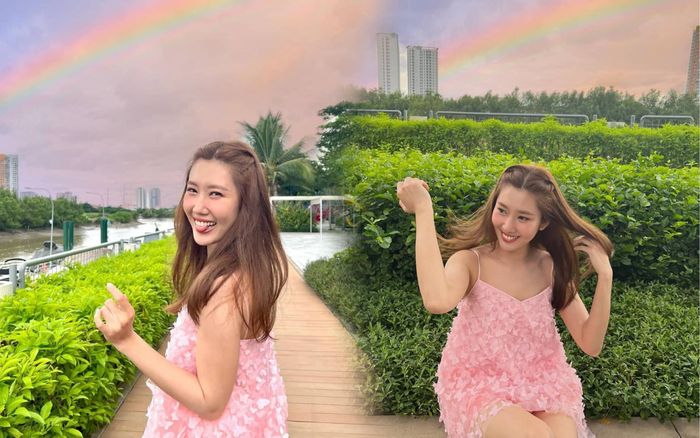 Thúy Ngân má đỏ hây hây, cười xinh tỏa sáng đánh bay nắng chiều