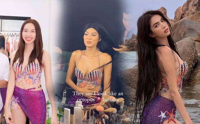 Diện váy nàng tiên cá đụng hàng với Thùy Tiên và Ngọc Trinh, Á hậu Thảo Nhi bị ekip gọi là... bạch tuộc