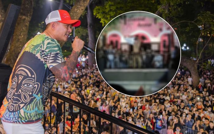 Tuấn Hưng gây chú ý khi cởi phăng áo, thẳng tay ném vào hàng trăm khán giả đang đứng xem hát