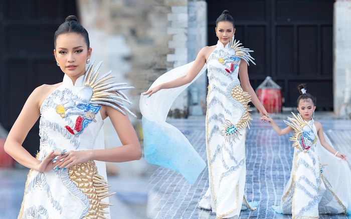 Ngọc Châu đẹp huyền bí diễn vedette, sải bước tự tin cùng mẫu nhí: Đến 'Hoàn vũ' quá phù hợp