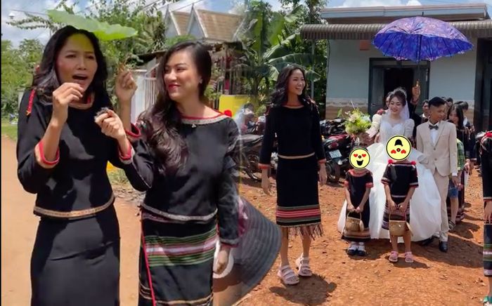 Không diện đồ 'chặt chém', H'Hen Niê vẫn chiếm spotlight trong đám cưới của em trai