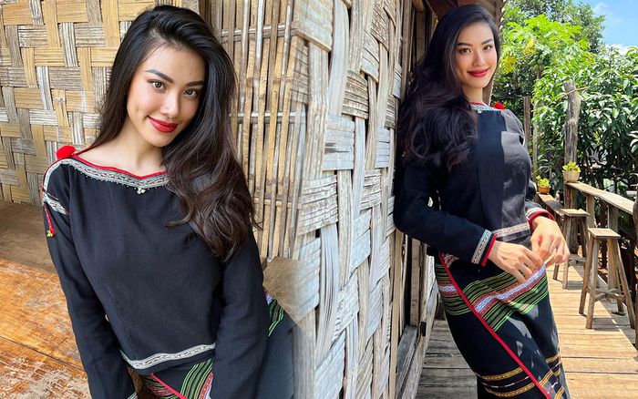 Á hậu Kim Duyên khoe vẻ đẹp quyến rũ trong trang phục dân tộc của người Ê Đê