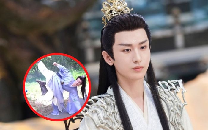 Thành Nghị khiến khán giả trầm trồ với khả năng đá chân thẳng tắp trong hậu trường Trầm Vụn Hương Phai