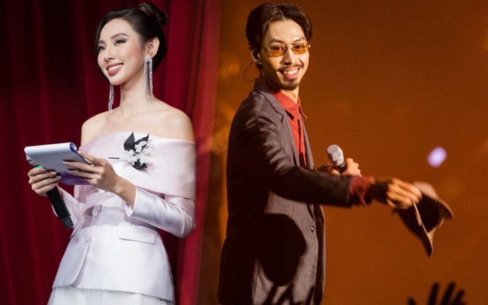 Hoa hậu Thùy Tiên làm MC nhưng lạ lắm: Đứng lấp ló trong cánh gà xem Đen Vâu biểu diễn!