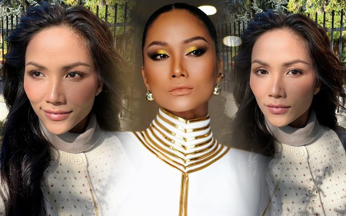 Chỉ họa mặt 'chút đỉnh', H'Hen Niê 'đẹp gấp vạn lần' ở trời Tây