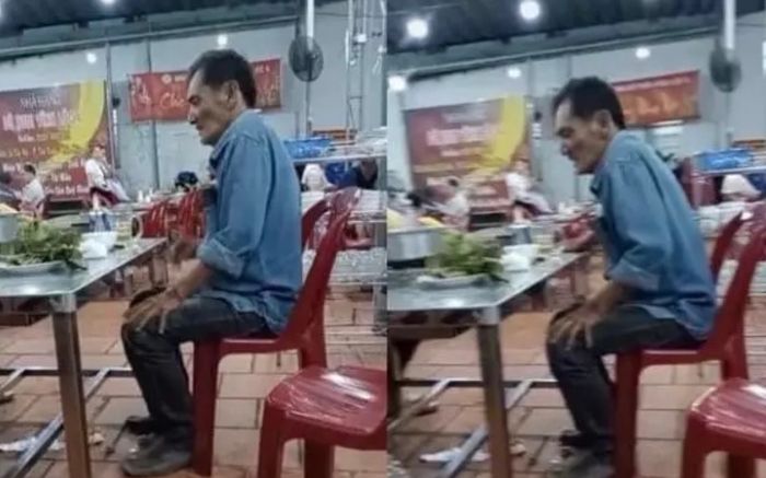 Nghệ sĩ Thương Tín xuất hiện ở quán ăn bình dân với vẻ ngoài tiều tụy, hốc hác