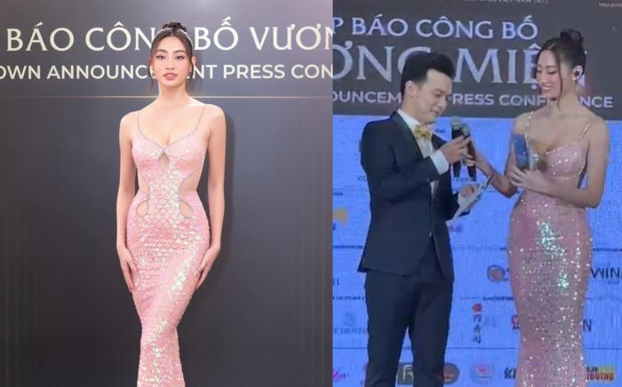 Hoa hậu Lương Thùy Linh gặp sự cố khi làm MC Miss Grand Vietnam, liền có màn xử lý khôn khéo