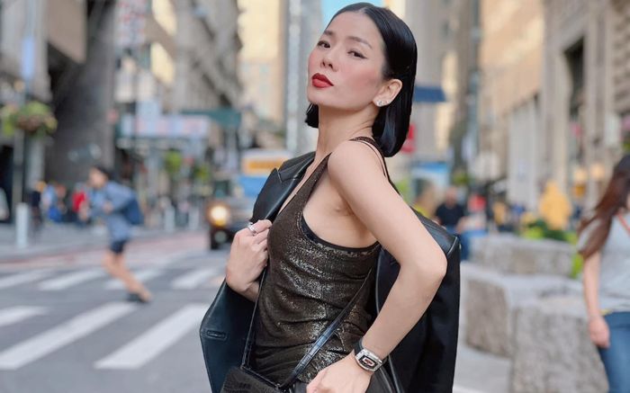 Lệ Quyên ăn mặc phóng khoáng tại New York, trẻ trung khoe body đầy đặn