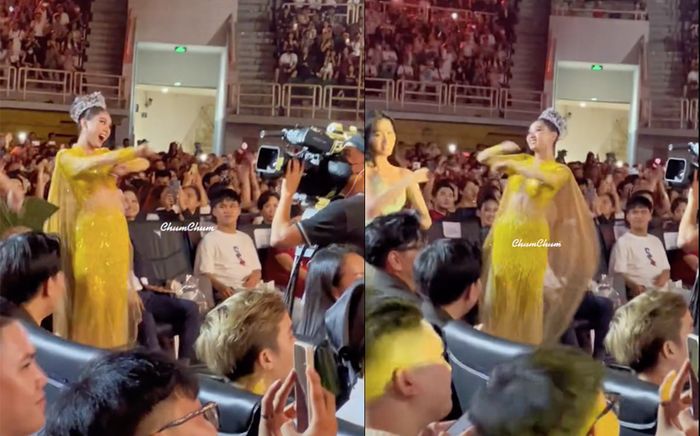 Hoa hậu Mai Phương đứng dậy nhảy uốn lượn, dàn người đẹp hò hét phấn khích khi MONO diễn